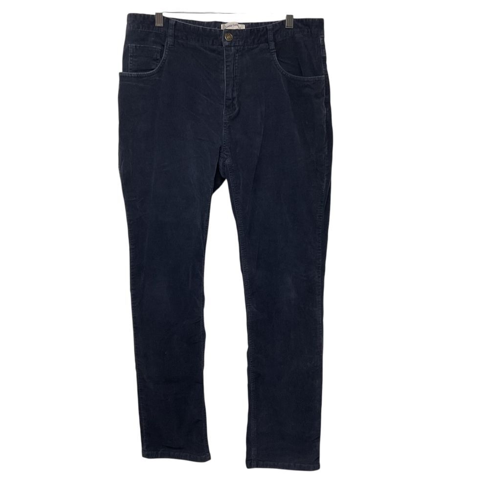 James Campbell‎ Men's Corduroy Straight Leg Pants Classic Navy Blue Size 34